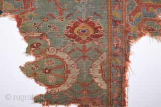 Early 18th Century Ushak Fragment It has great colors.Size 100 x 120 Cm                    