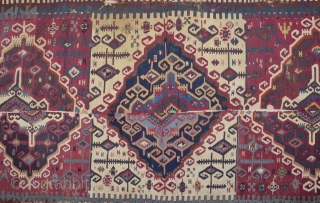 Early 19th Century Reyhanlı Area Kilim Size 160 x 350 Cm.Untouched As found it.                   