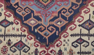 Early 19th Century Reyhanlı Area Kilim Size 160 x 350 Cm.Untouched As found it.                   