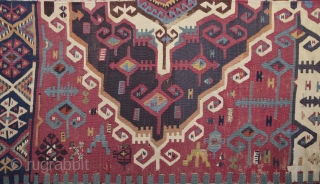 Early 19th Century Reyhanlı Area Kilim Size 160 x 350 Cm.Untouched As found it.                   