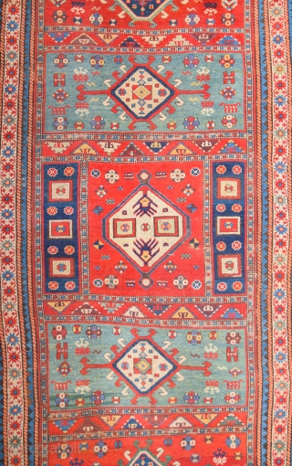 19th Century Unusual Caucasian Rug Size 128 x 265 cm                       