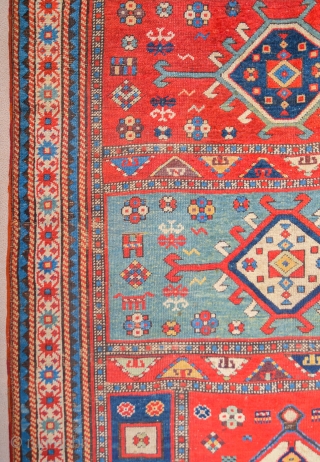 19th Century Unusual Caucasian Rug Size 128 x 265 cm                       