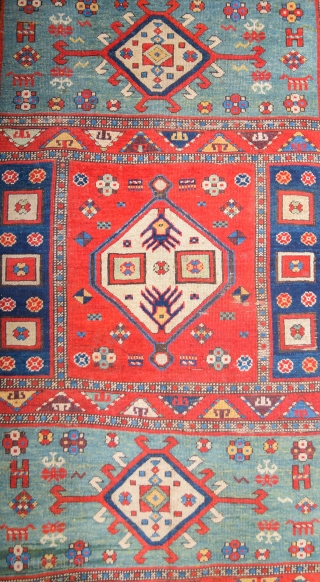 19th Century Unusual Caucasian Rug Size 128 x 265 cm                       