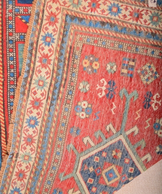 19th Century Unusual Caucasian Rug Size 128 x 265 cm                       