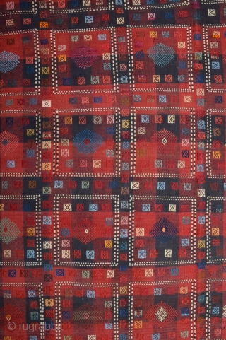 Late 19th Century Caucasian Sofreh It's in good condition and has great colors ıt has a lot of cecim in side of this beauty.Size 165 x 271 cm     