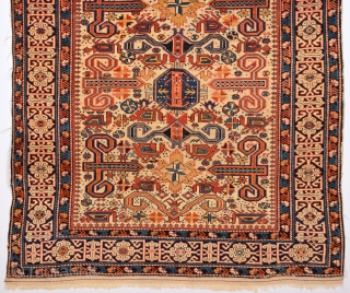 19th Century Caucasian Perepedil Rug.It's in Good Condition.Small Size 105 x 120 Cm.As Found It.                  