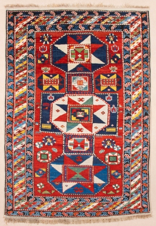 Middle of 19th Century Kuba Shirvan Rug.It has unusual design and ıt's in very good condition size 110 x 160 cm            