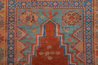 Circa 1800s Central Anatolian probably Konya Prayer Rug size 111 x 153 cm                    