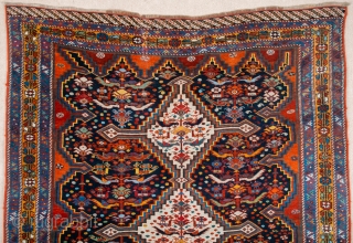 Very Beautiful Persian Khamseh Rug circa 1870s size 150 x 192 cm                     