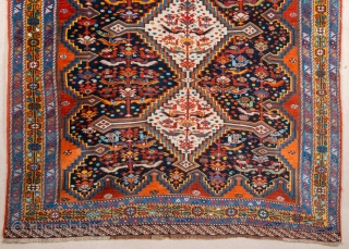 Very Beautiful Persian Khamseh Rug circa 1870s size 150 x 192 cm                     