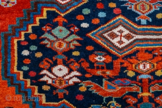 Very Beautiful Persian Khamseh Rug circa 1870s size 150 x 192 cm                     