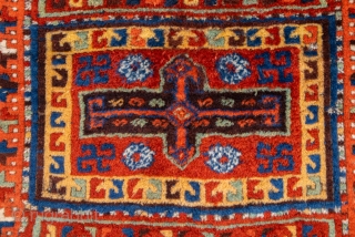 Early 19th Century East Anatolian Sivas Area Rug.Like the comparative example in the Sivas museum (described as "Erzincan"), this piece has a field divided into four box-shaped sections,each containing a large cross  ...