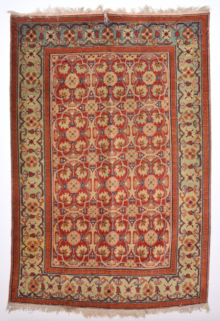 Circa 1900s Persian Rug Probably Tabriz Rug With Unusual Design Size 109 x 159 Cm.It's In Good Condition.               