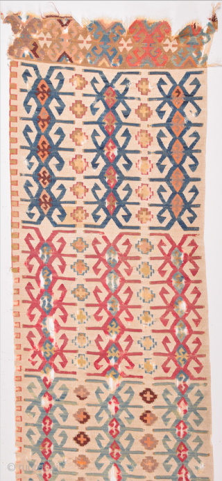 Early 19th Century Anatolian Reyhanlı Kilim Fragment Size 57 x 270 cm                     