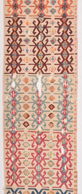 Early 19th Century Anatolian Reyhanlı Kilim Fragment Size 57 x 270 cm                     