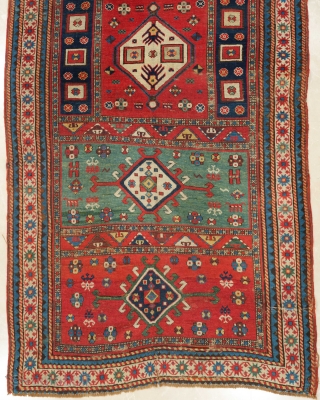 Midle of 19th Century Rare Caucasian Rug Size 127 x 270 cm ıt has really good colors and some rare models.            