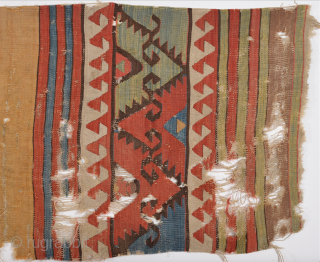 18th Century Unusual Central Anatolian Kilim.Collectible one.Size 92 x 290 Cm                      