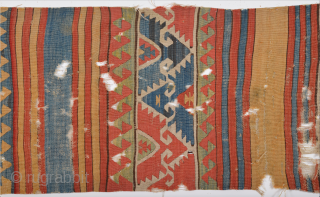 18th Century Unusual Central Anatolian Kilim.Collectible one.Size 92 x 290 Cm                      