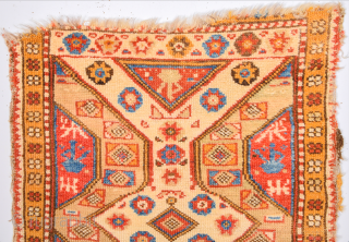 19th Century Dazkırı Yastık.This yastik shows a miniature version of the same design seen in larger Dazkırı carpets It has white field great colors size 68 x 82 cm    