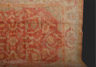 1880s Turkish Ushak Rug Large Size 305 x 390 cm It's in perfect condition and all the colors are natural.
             