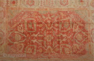 1880s Turkish Ushak Rug Large Size 305 x 390 cm It's in perfect condition and all the colors are natural.
             