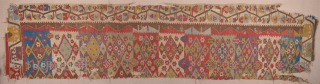 Early 19th Century Anatolian Konya Kilim Fragment inexpensive one Size 92 x 400 cm                   