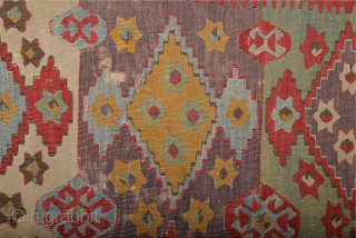 Early 19th Century Anatolian Konya Kilim Fragment inexpensive one Size 92 x 400 cm                   