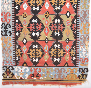 19th Century Lovely Anatolian Konya Kilim Size 125 x 157 cm                      