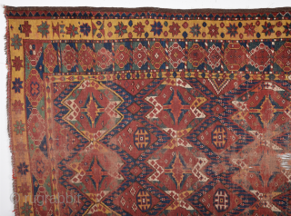 19th Century Turkmen Beshire Fragment size 154 x 192 cm inexpensive one.                     