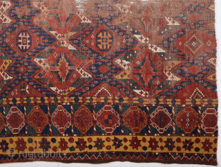 19th Century Turkmen Beshire Fragment size 154 x 192 cm inexpensive one.                     