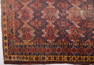 19th Century Turkmen Beshire Fragment size 154 x 192 cm inexpensive one.                     