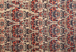 19th Century White Ground Persian Avshar Rug Size 143 x 183 cm all the colors are naturel and untouched inexpensive one.            