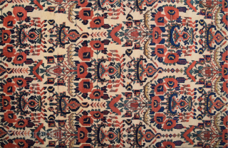 19th Century White Ground Persian Avshar Rug Size 143 x 183 cm all the colors are naturel and untouched inexpensive one.            