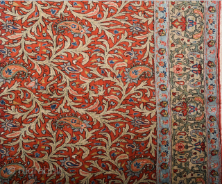 Iran Ghoum Rug Size 230 x 325 cm All the colors are naturel and ıt's in perfect condition. all the sides ends and knots are original untouched one.     