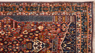 Persian Qashqai Kashkuli Rug circa 1920s size 137 x 250 cm It's in perfect condition and untouched original one.
              