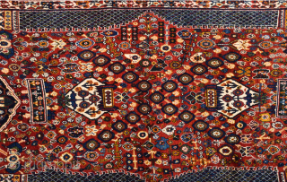 Persian Qashqai Kashkuli Rug circa 1920s size 137 x 250 cm It's in perfect condition and untouched original one.
              