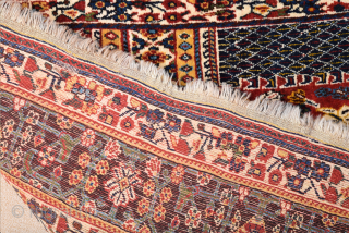 Persian Qashqai Kashkuli Rug circa 1920s size 137 x 250 cm It's in perfect condition and untouched original one.
              