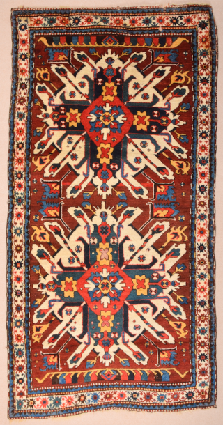 19th Century Caucasian Eagle Rug Size 110 x 225 cm                       