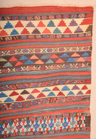 An Unusual Early 19th Century West Anatolian Kilim It has great colors on it Size 135 x 270 cm              