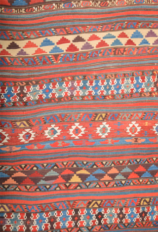 An Unusual Early 19th Century West Anatolian Kilim It has great colors on it Size 135 x 270 cm              