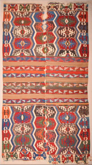 19th Century Anatolian Probably SarıKeci Kilim Size 175 x 325 cm                      