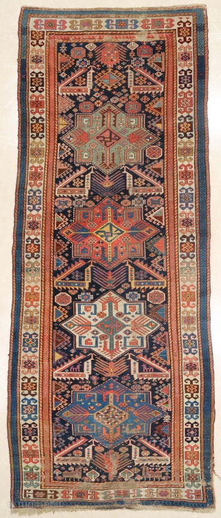 Middle of 19th Century Caucasian Akstafa Rug Size 117 x 290 cm                     