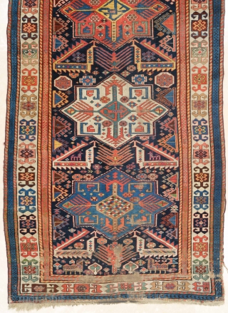 Middle of 19th Century Caucasian Akstafa Rug Size 117 x 290 cm                     