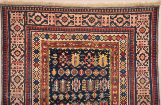 19th Century Shirvan Chi-Chi Rug ıt's in perfect condition untouched one.Size 132 × 151 cm                  