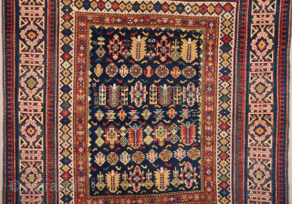 19th Century Shirvan Chi-Chi Rug ıt's in perfect condition untouched one.Size 132 × 151 cm                  