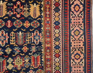19th Century Shirvan Chi-Chi Rug ıt's in perfect condition untouched one.Size 132 × 151 cm                  