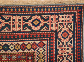 19th Century Shirvan Chi-Chi Rug ıt's in perfect condition untouched one.Size 132 × 151 cm                  