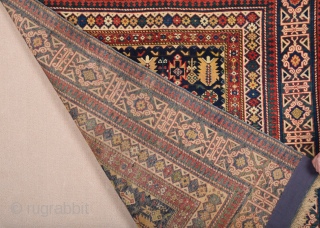 19th Century Shirvan Chi-Chi Rug ıt's in perfect condition untouched one.Size 132 × 151 cm                  