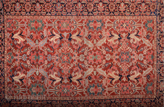 19th Century Persian Heriz Rug Size  225 x 325 cm in very good condition and all the colors are naturel.All the knots sides and ends are original.This Carpet was exported from  ...