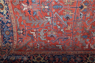19th Century Persian Heriz Rug Size 255 x 325 cm in very good condition and all the colors are naturel.All the knots sides and ends are original.This Carpet was exported from Iran  ...